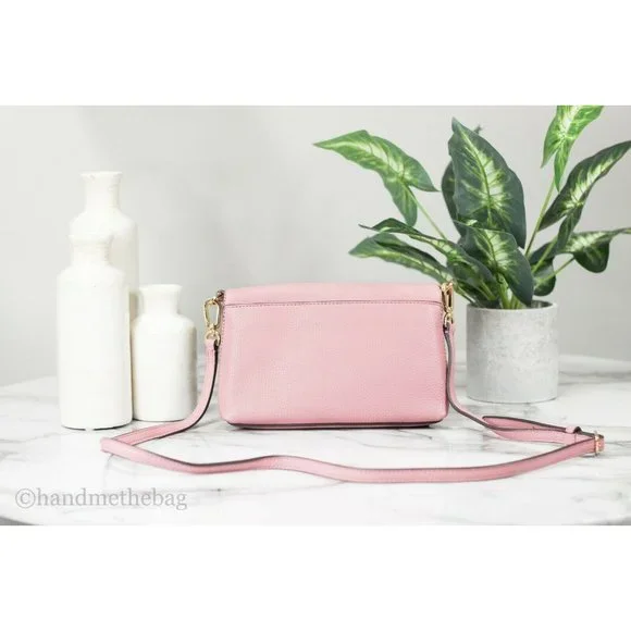 NEW Tory Burch Thea Pink Mini Leather Foldover Crossbody Bag Clutch Handbag NEW - Picture 4 of 7
